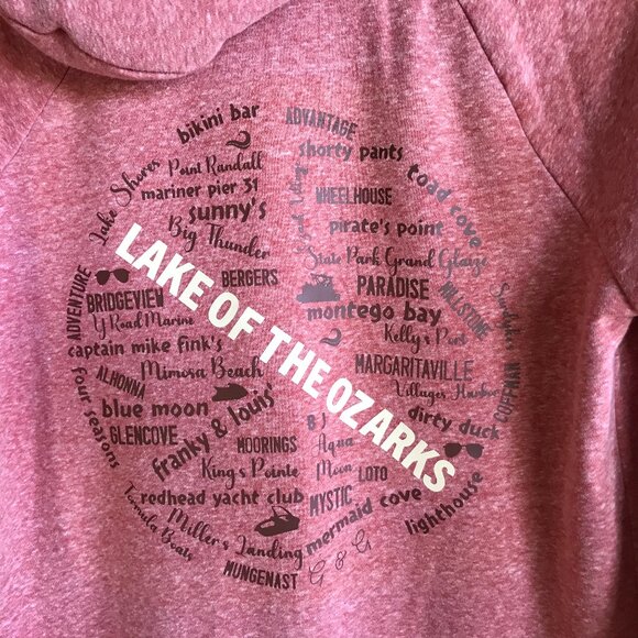 Upcycled Lake of Ozarks Hoodie, M: Zip-Up Sweatshirt, Landmarks Marinas - Picture 9 of 10
